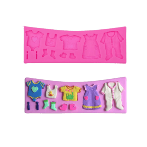 Molde de Silicona Fondant Baby Shower Ropa