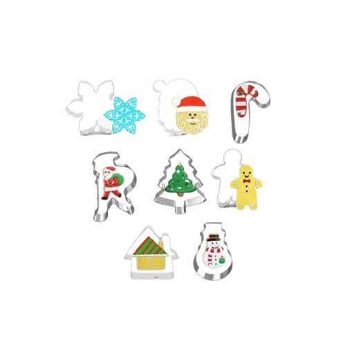 Cortadores Para Galletas de Navidad, 8 Piezas