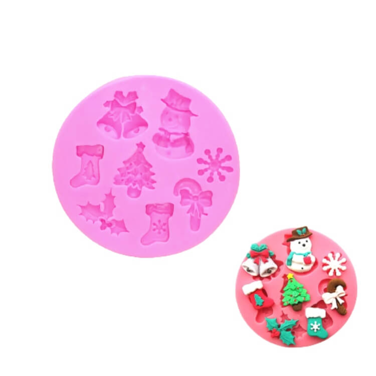 Molde de Silicona Fondant Navidad