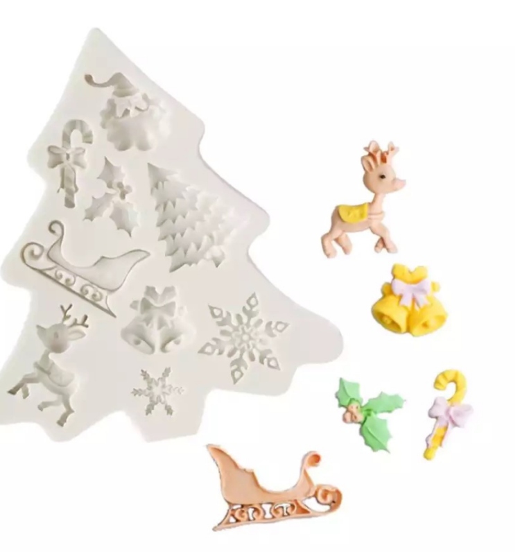 Molde de Silicona Fondant Navidad